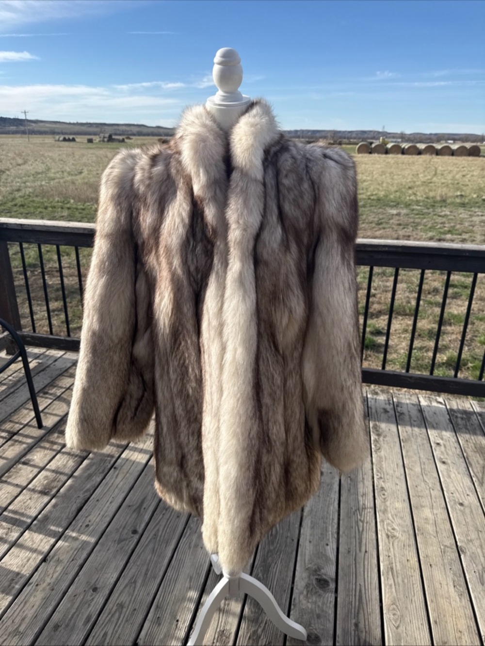 Vintage Blue Fox fur coat Women’s Large